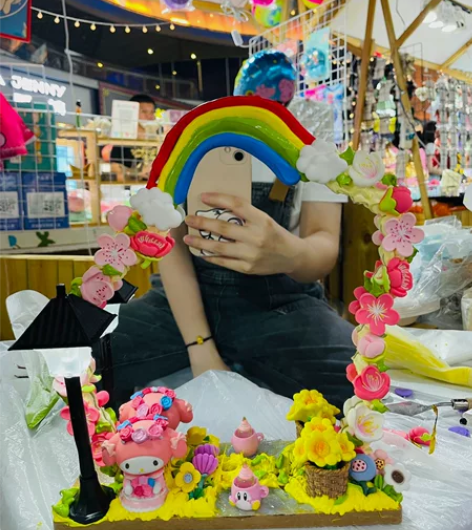 奶油胶镜子 原创自制图案，喜欢可拍 可当摆...