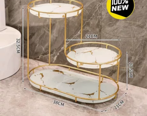 轻奢浴室置物架 多层化妆品收纳架 梳妆台收...