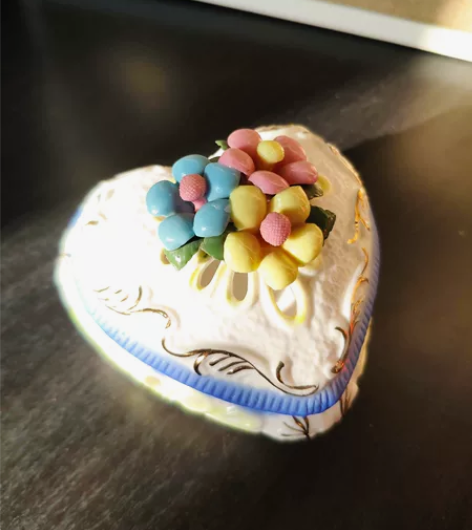 孤品老货复古手工捏花描金陶瓷首饰盒收纳盒 ...