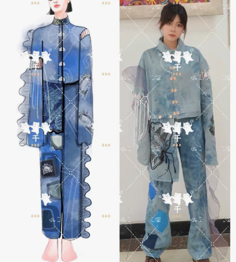 出这套衣服,自己设计的,服装作业,立体裁剪...