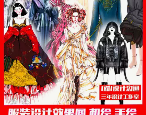服装设计 效果图代画PS机绘Procrea...