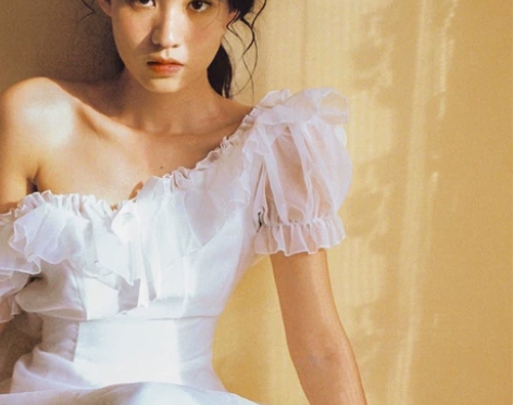 森小艺同款日系杂志款法式复古昭和欧根纱夏日...