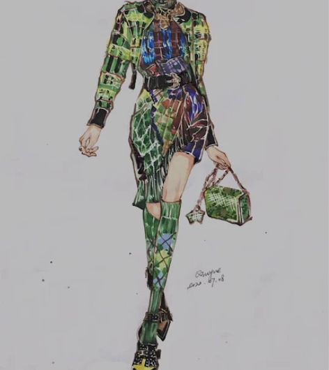 服装设计效果图款式图代画 可邮寄可扫描 马...