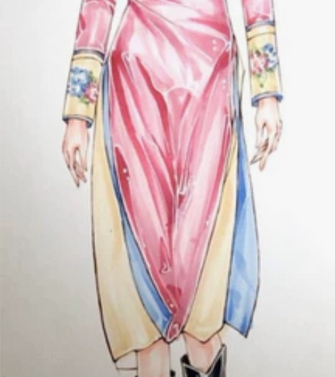 服装画，服装效果图款式图，马克笔手绘。 临...