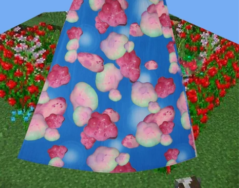 原创设计手绘云朵花色中长百褶裙夏季艺术趣味...