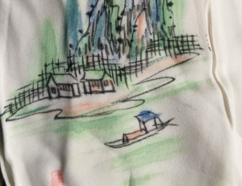 真丝长巾桑蚕丝围巾手绘围巾 全真丝桑蚕丝，...