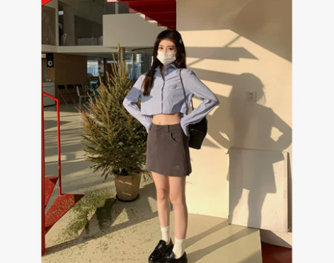 Hhyii 韩系刺绣学院风衬衫女2023早...