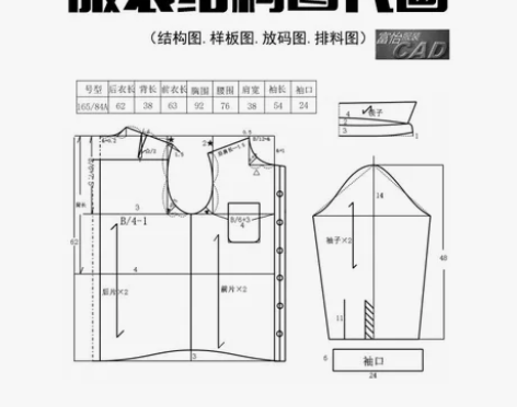 服装结构图cad富怡放码排料代画