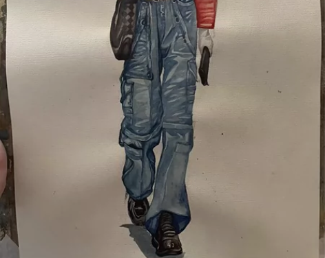 服装效果图纯水彩手绘 照片写生 感兴趣的话...