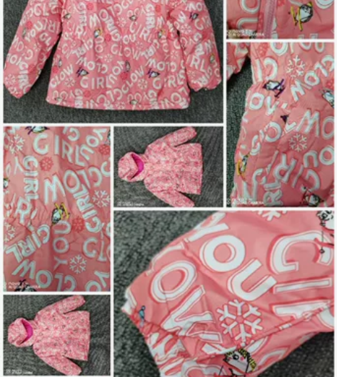 童装儿童女童棉服，有稍微收腰，图片以实物拍...