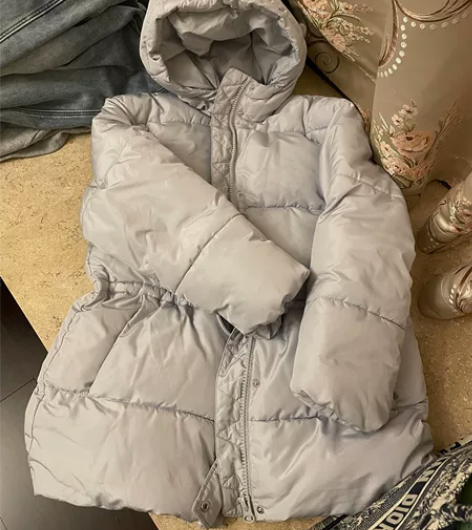 雾霾蓝棉服，第4、5、6张图片接近实物颜色...