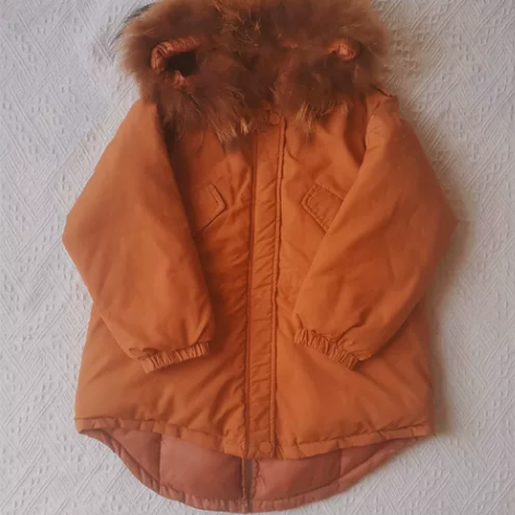 秋冬专属焦糖色！130码～儿童棉衣连帽棉服...