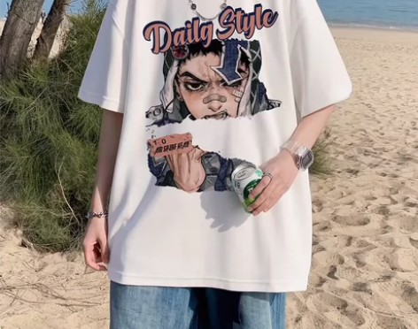 高街半袖潮牌潮流男装短袖纯棉上衣#春夏潮流...