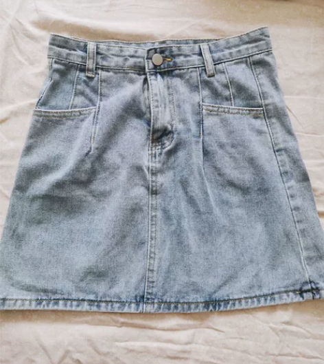 高腰a字牛仔半身裙 梨形身材穿搭微胖显瘦 ...