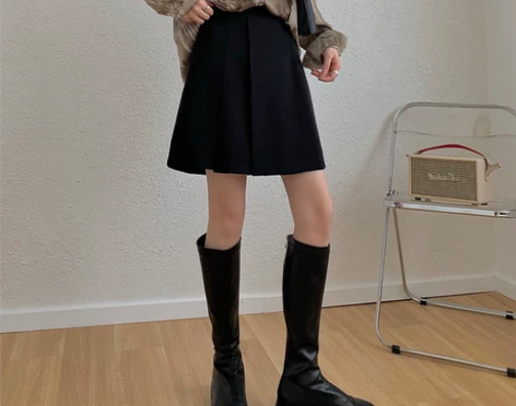 梨形身材a字裙夏季不显肚子半身裙大码高腰遮...