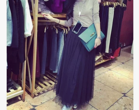 春季李多海同款网纱半身裙长裙沙滩裙拖地大摆...