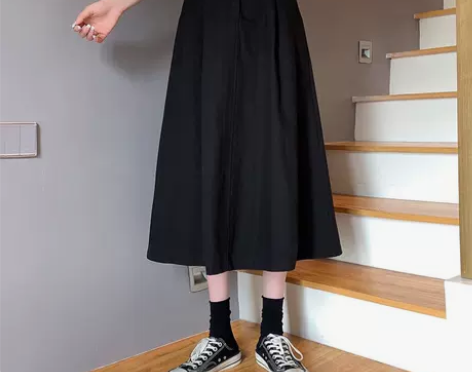 赫本风半身裙女夏季a字裙高腰伞裙大摆中长款...