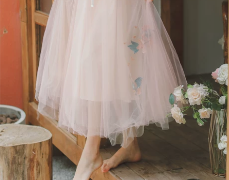 森系a字半身裙春夏超仙女学生仙气刺绣高腰大...