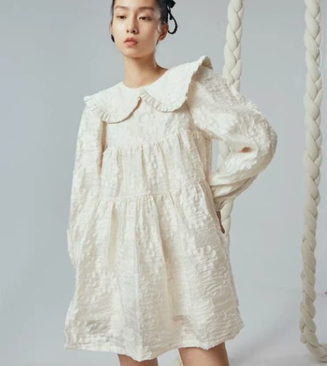 清特 DIDDI 原创 荷叶边娃娃领连衣裙...