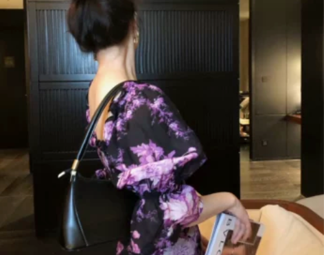 ?viss金 连衣裙女夏法式复古遮肚显瘦仙...