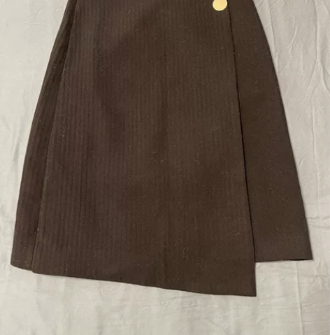 反季羊毛内搭半身裙中长毛呢金属扣一步裙半身...