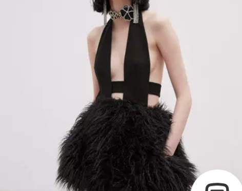 YYSL蓬蓬裙性感惊艳辣妹露背挂脖吊带露骨...