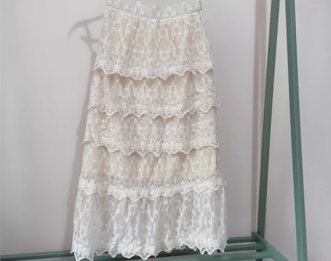 香影蕾丝裙半身裙春秋a字高腰层层蛋糕裙in...