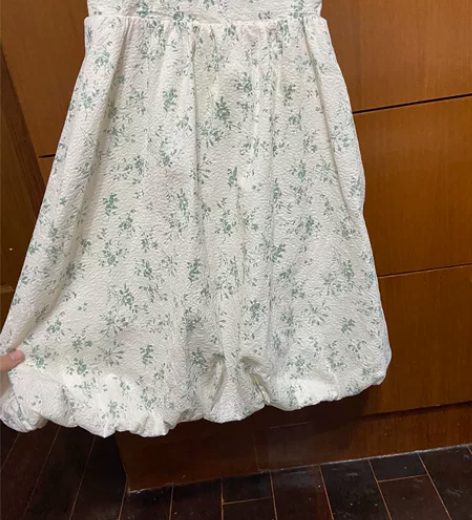 旅游穿搭 夏小碎花大蝴蝶结 吊带裙花苞裙连...