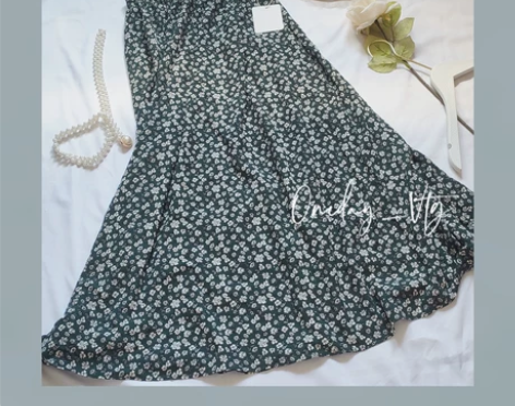 古着半裙 vintage 日系碎花大摆长裙...