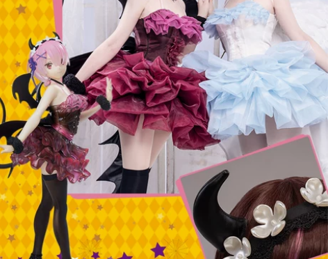 现货悠窝窝re0拉姆恶魔cosplay服装...