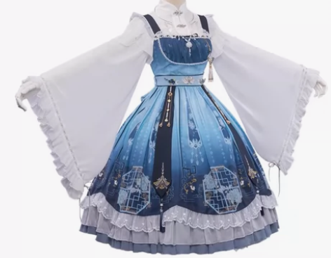 悠窝窝原创国风Lolita洋装的谷雨川黛 ...