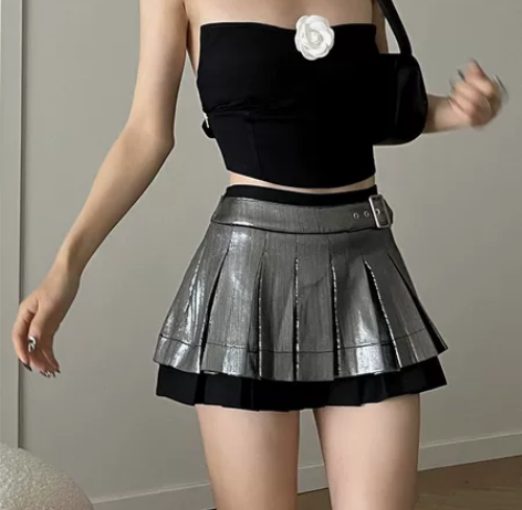 ZOZO 金珍妮猫系辣妹暗黑芭蕾风暗银拼色...