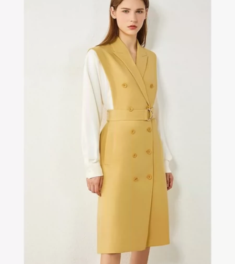 Amii气质职业装西装连衣裙2022春季新...