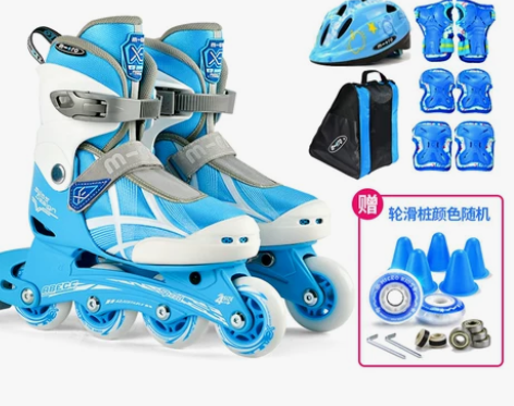 瑞士micro迈古闪光溜冰鞋儿童入门全套初...