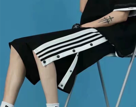 排扣短裤男夏薄款全开运动百搭宽松韩版潮流新...