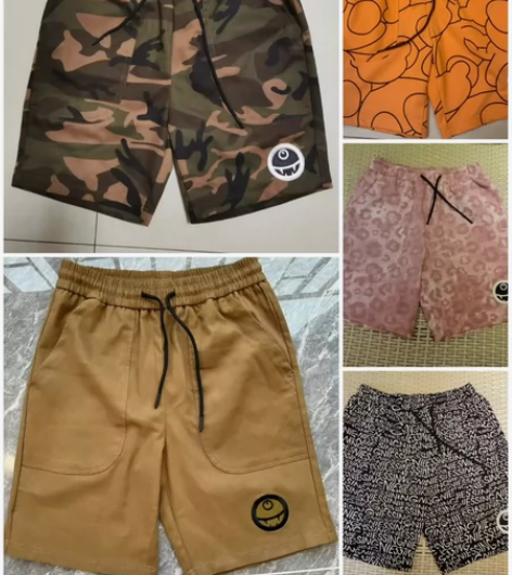 全新恶魔果实刺绣情侣短裤大码男女同款五分裤...