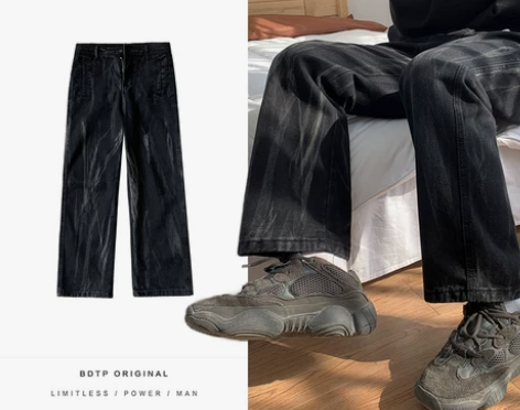 春秋季INS潮牌高街牛仔裤男生休闲长裤宽松...