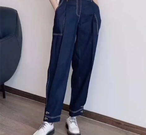 阿玛施亚麻休闲裤女哈伦裤直筒裤,全新正品,...