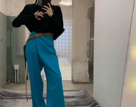 MONA高腰阔腿裤休闲裤女显瘦百搭直筒垂坠...