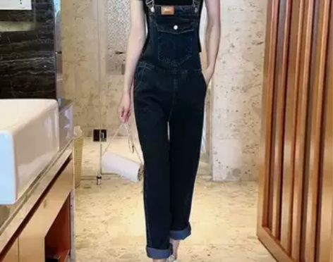 牛仔背带裤女2023新款春夏季韩版时尚洋气...