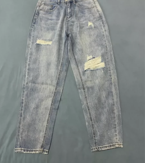 全新 TIM家28码高腰破洞男友裤  个性...