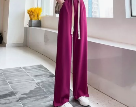 阔腿裤女2022夏季高腰宽松垂坠感炸街休闲...