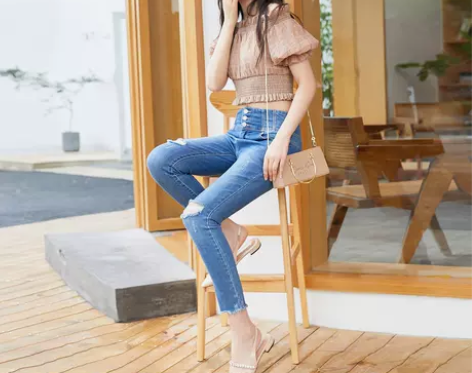 Vero Moda2019秋季新款含莱卡高...