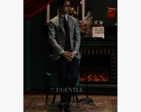 经典男士 意大利REDA面料 半麻衬  手...