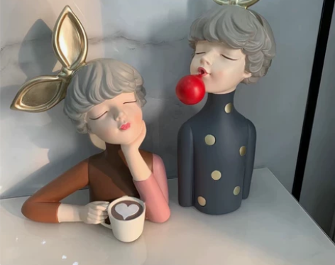 全新北欧蝴蝶结女孩摆件玄关钥匙收纳托盘家居...