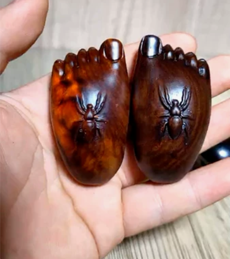 车挂 手把件 知足常乐 大红酸枝木  一对...