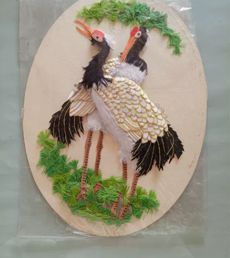 堆绣画，家里老人手工制作，长约29，宽约2...