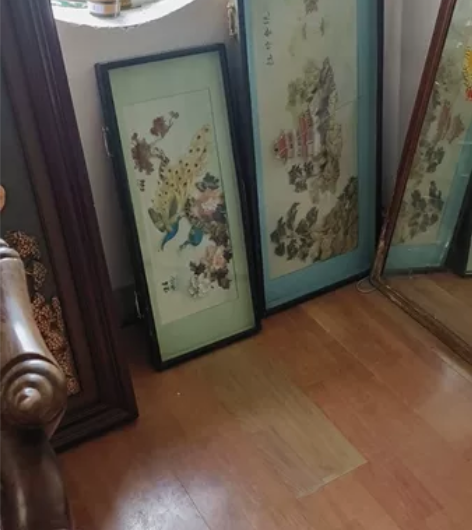 曾经收藏的几幅画贝雕 浮雕  苏绣画  不...