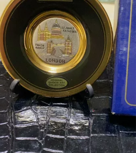 英国伦敦回流限量3000个的鎏金工艺展示碟...