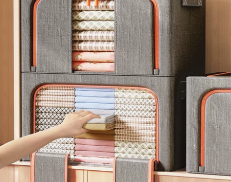 布艺收纳箱 收纳箱布艺无印良品家用衣服大容...